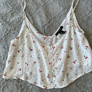 Cherry white tank top